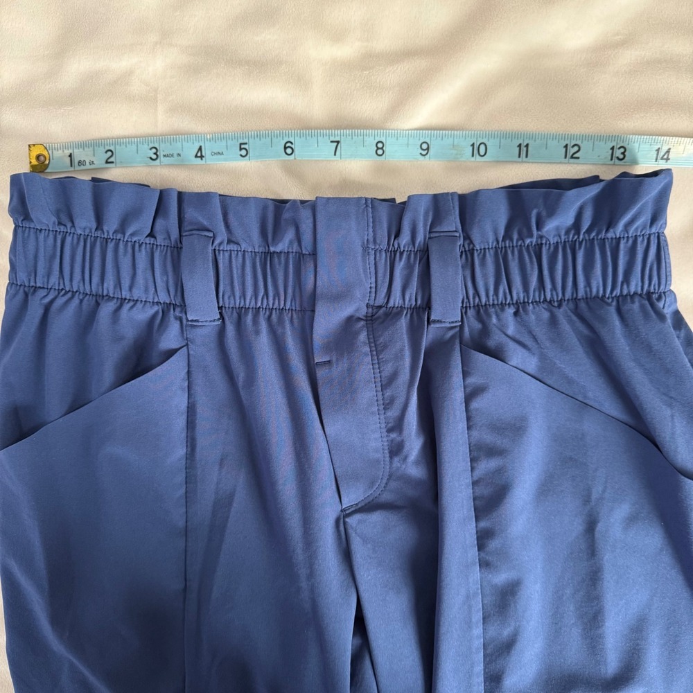 Athleta Skyline Paper Bag High Waisted Blue Pants Size 4 - Picture 9 of 10